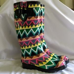 Corky's Chevron Rain Boots.  Sz 6